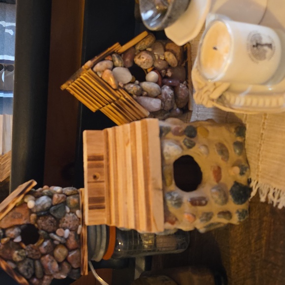 Rustic Stone and Wood Handmade Birdhouse - Picture 8 of 8